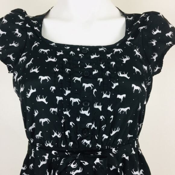 🚨SALE🚨Xhilaration Black mini Dress White Horses Pattern Small 3/$10 4/$12 5/$1 - Picture 3 of 9